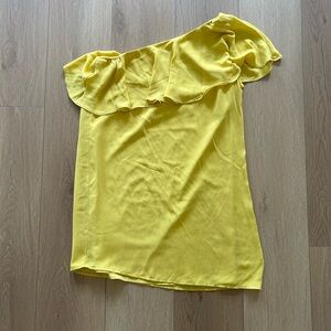 Naked Zebra Yellow One Shoulder Dress